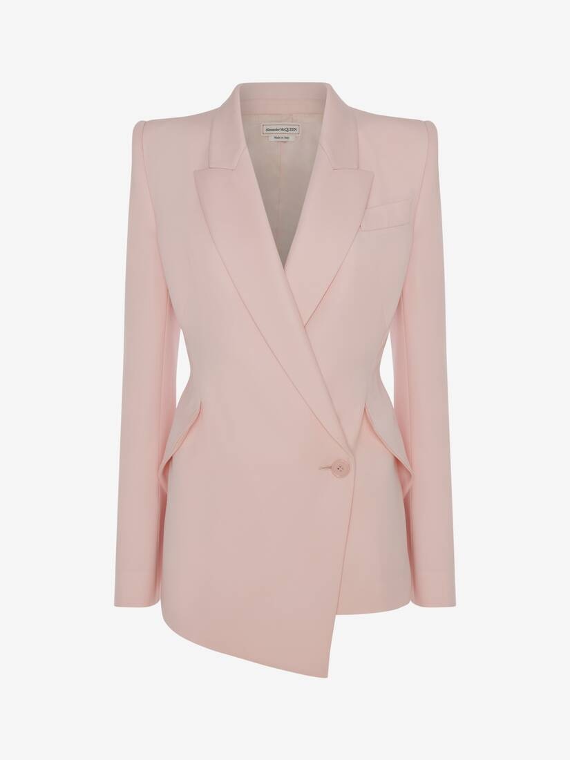 Barathea Drop Hem Jacket in Tea Rose - 1