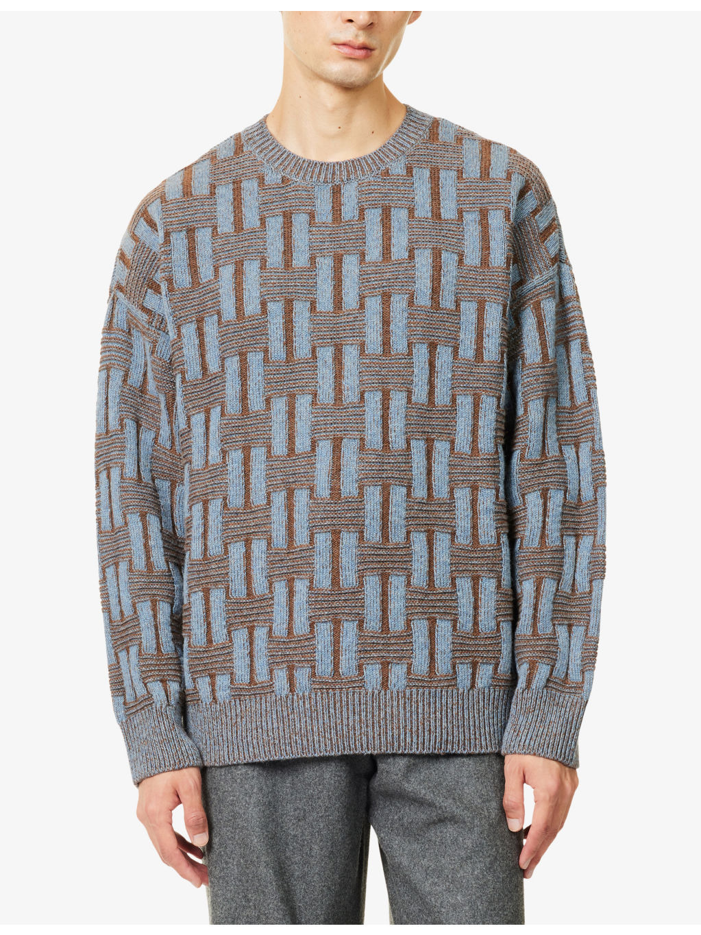 Patterned Knitted Wool Jumper - 3