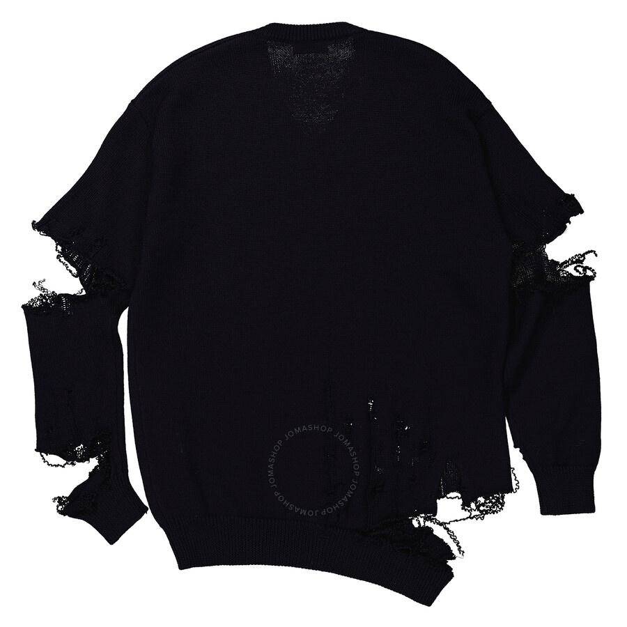 Balenciaga Navy Cut-Out Crewneck Knitted Jumper - 2