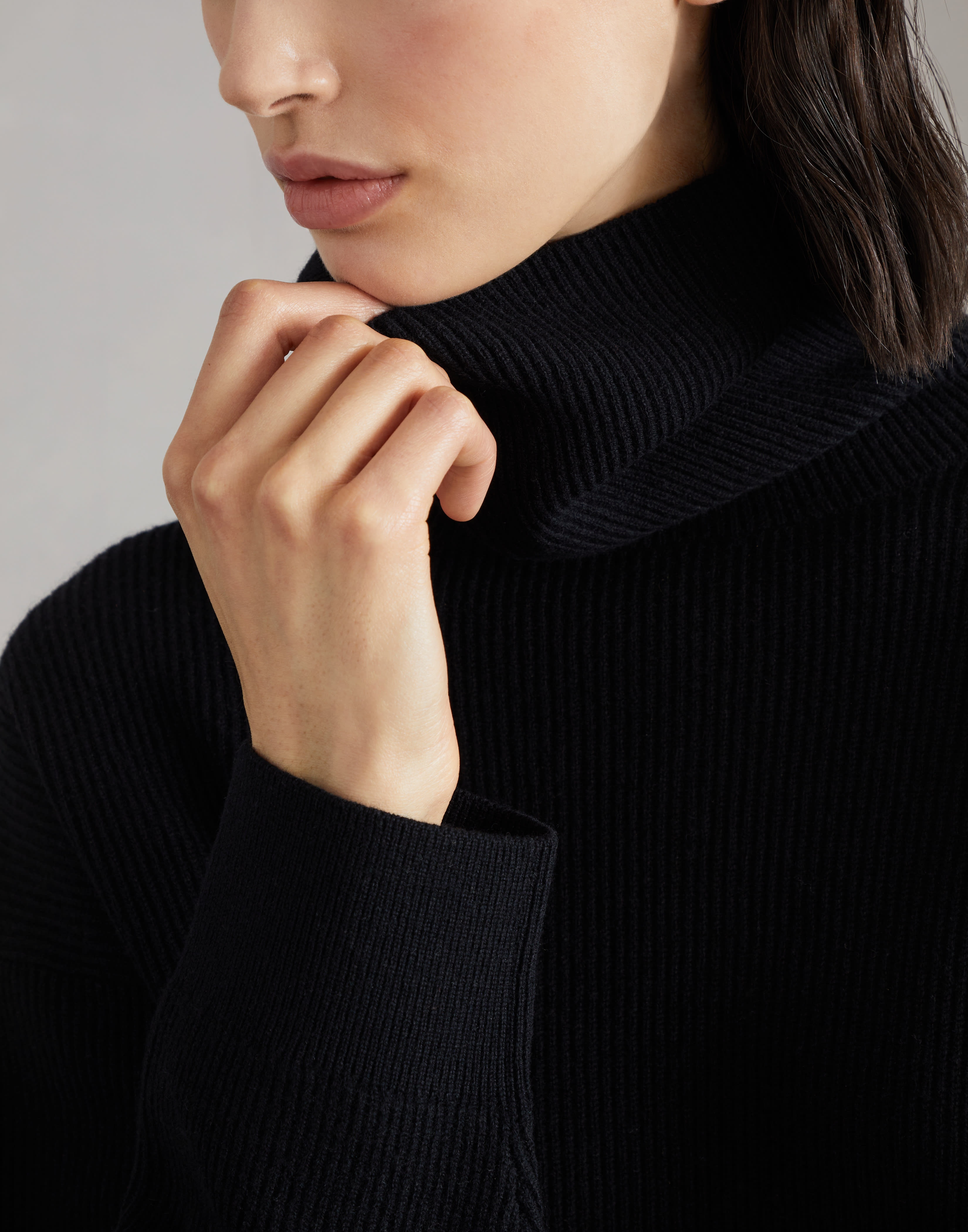 Virgin wool, cashmere and silk English rib turtleneck sweater - 3