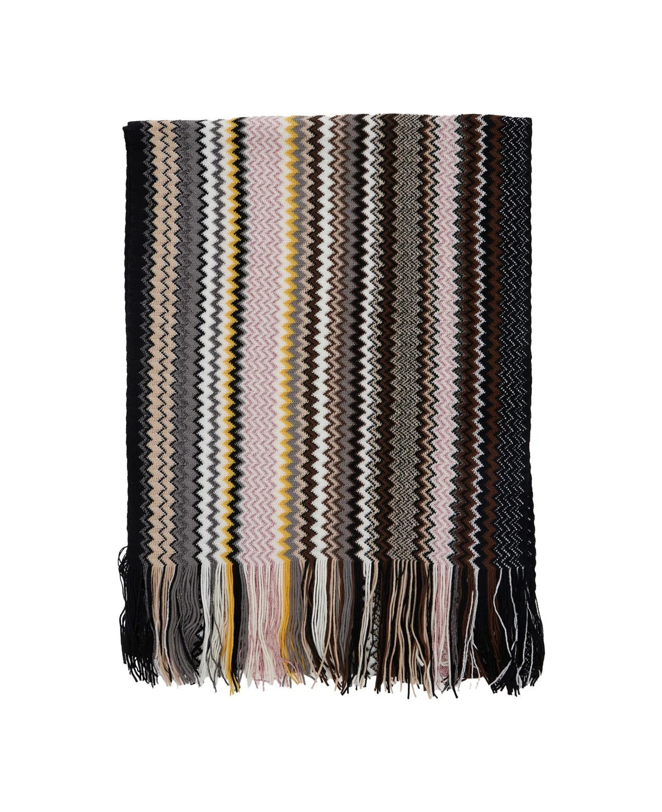 Multicolor Rectangular Scarf With Chevron Motif In Viscose Blend Woman - 1