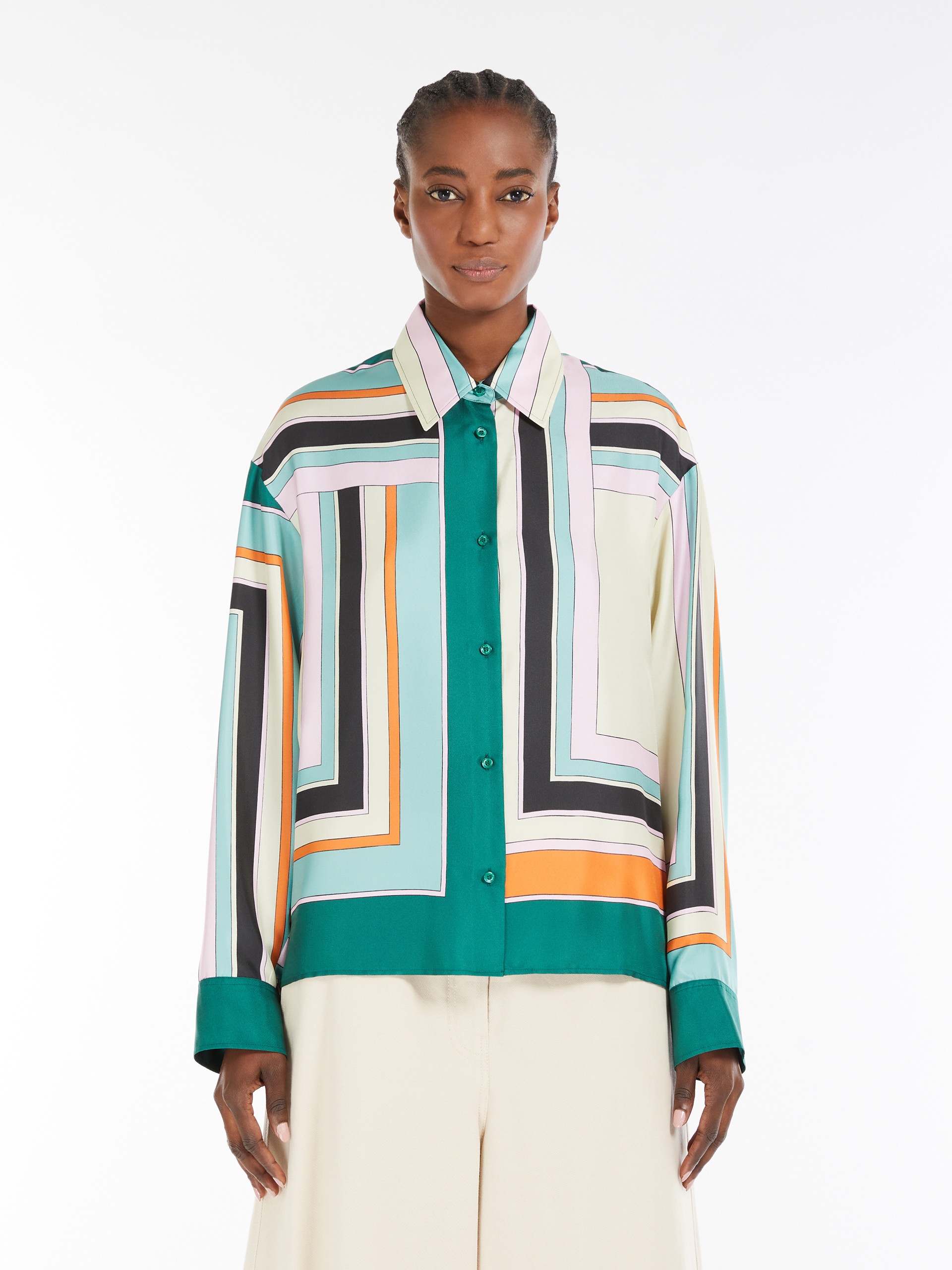 FORMIA Printed silk twill shirt - 3