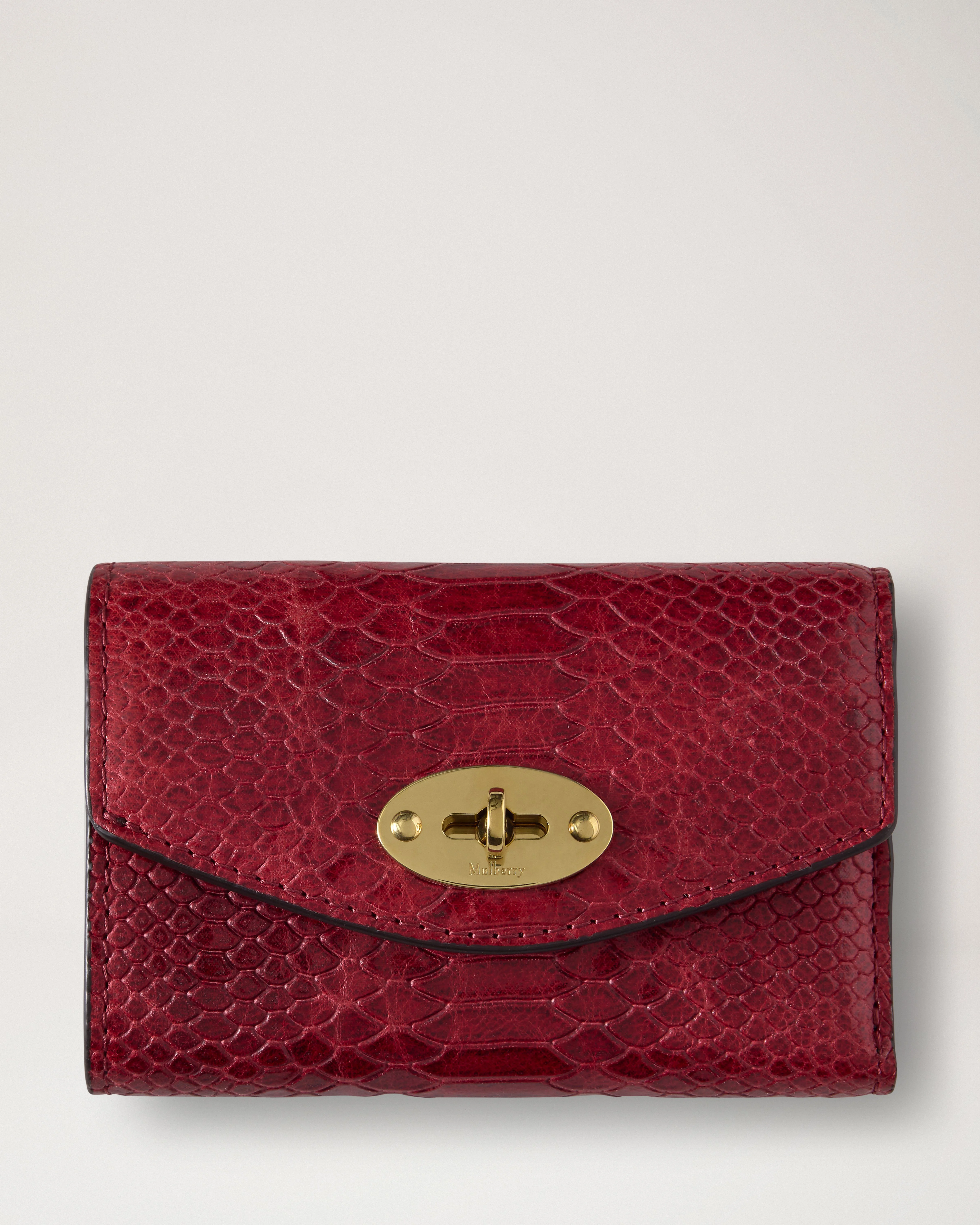 Darley Folded Multi-Card Wallet Apple Red Waxed Snake Print - 1