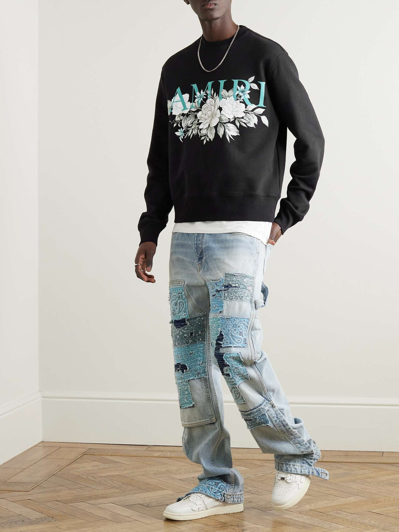 AMIRI Glittered Logo-Print Cotton-Jersey Sweatshirt outlook