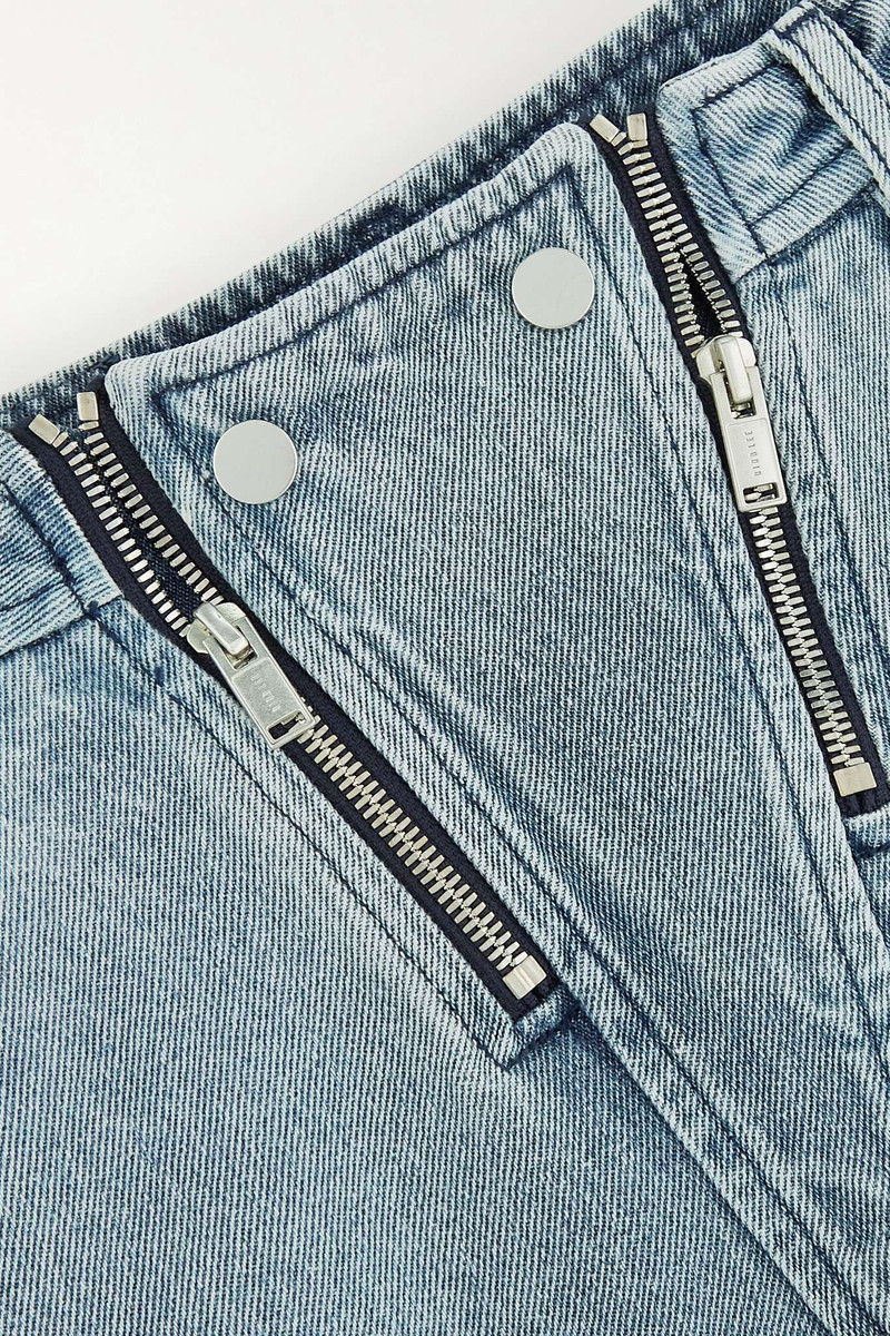 Paneled high-rise flared jeans 7