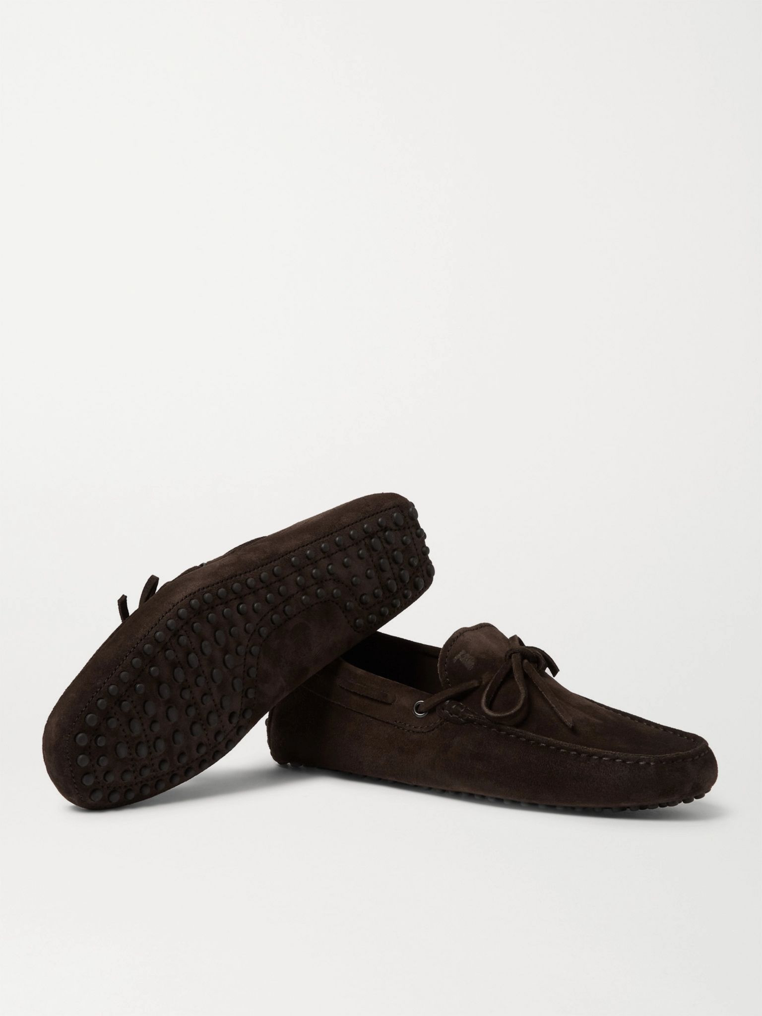 Gommino Suede Driving Shoes Chocolate - 6