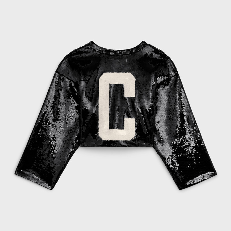 CELINE Celine embroidered crop top in Cotton fleece outlook