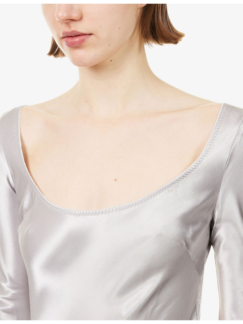 Margit Backless Satin Maxi Dress 5