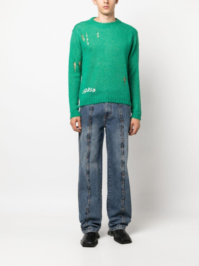 Andersson Bell contrast-stitching light-wash jeans outlook