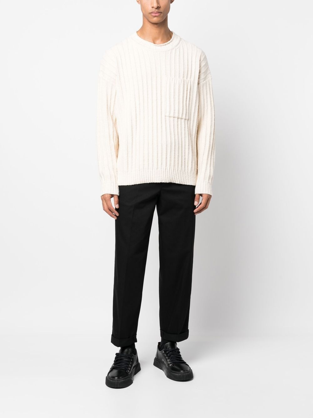 logo-patch straight-leg trousers - 2