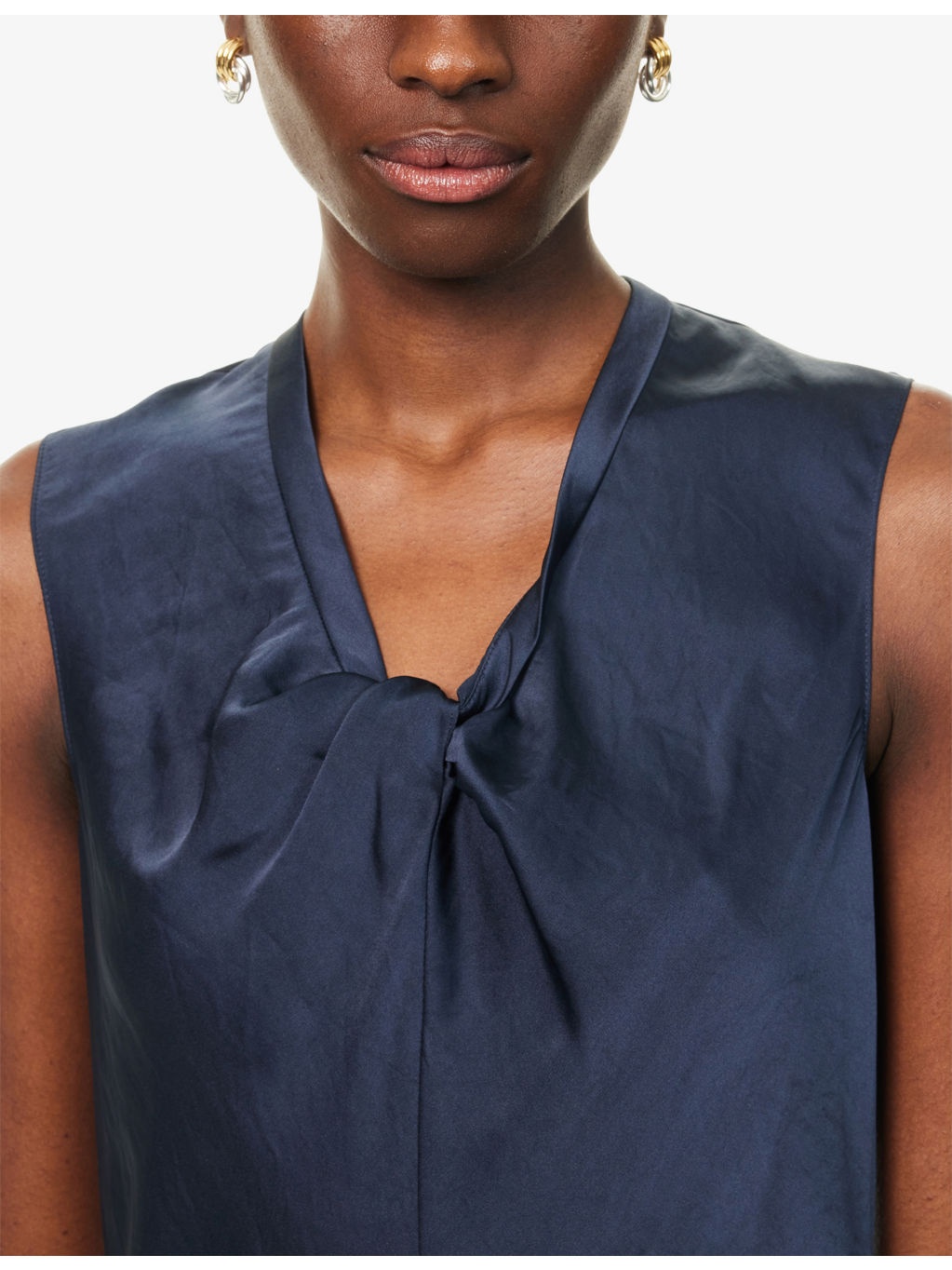Twist Scoop Sleeveless Woven Midi Dress - 5