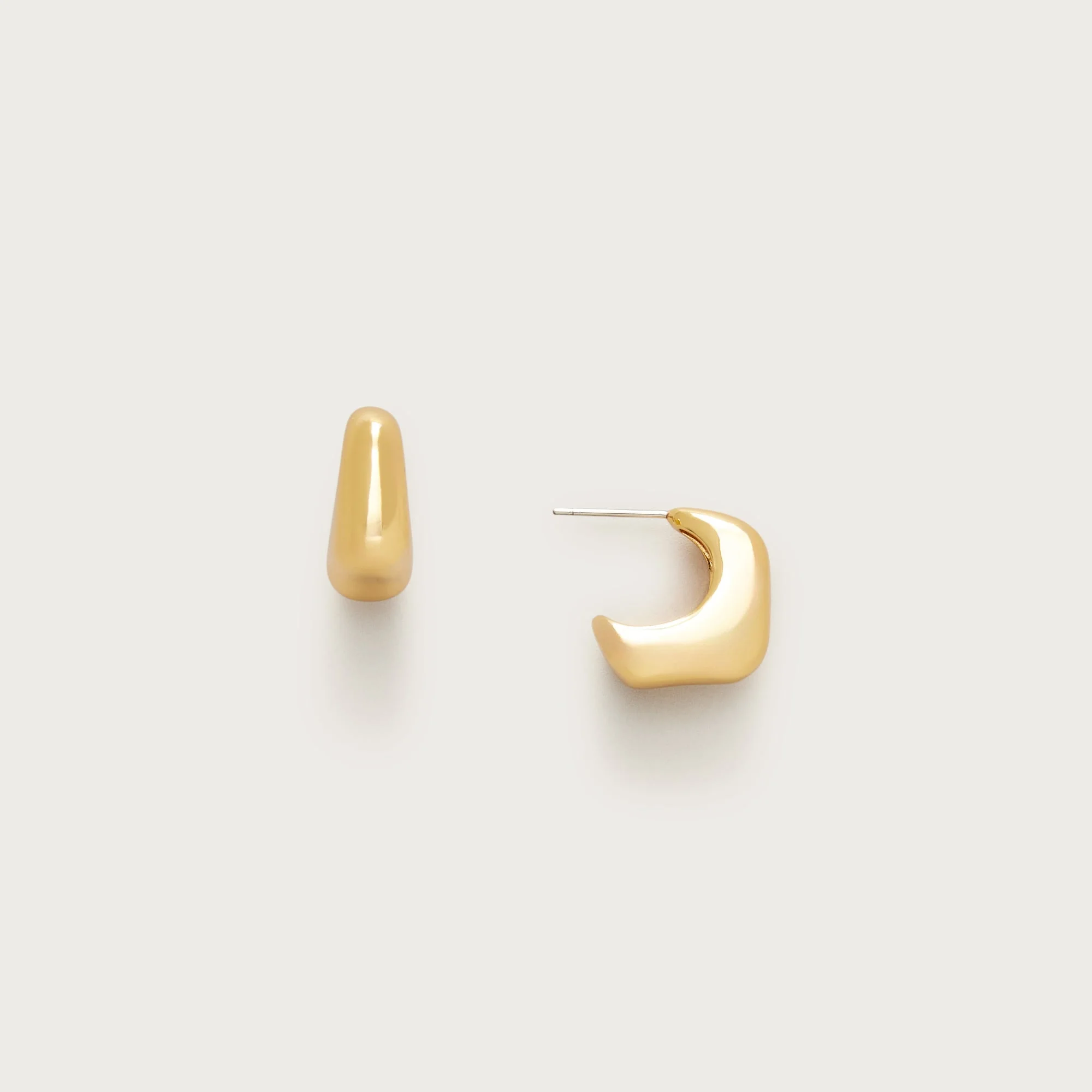 Sculptural huggie hoop earrings - 1