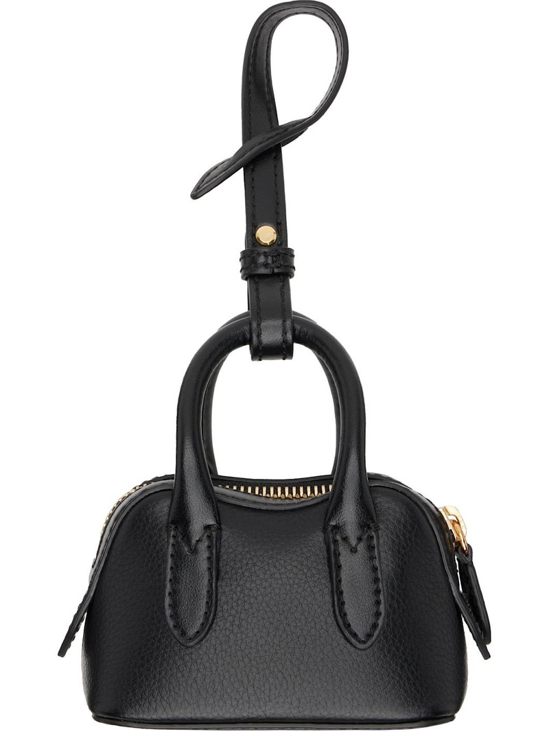 Stella McCartney Black Stella Ryder Charm Embossed Keychain outlook