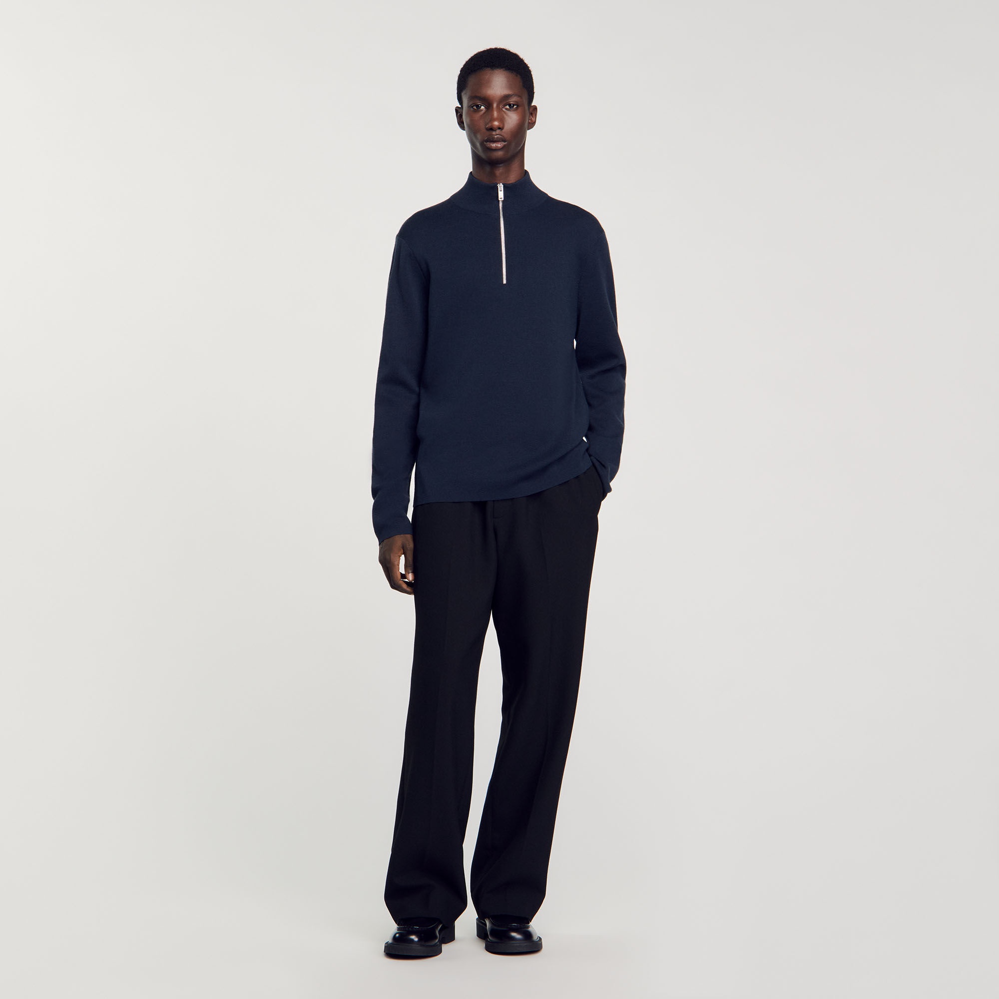 WOOL SWEATER WITH ZIPPED COLLAR - 2