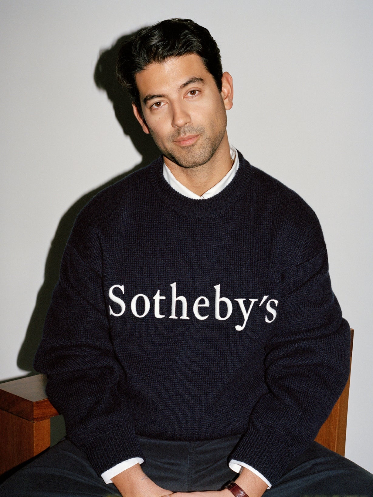 Sotheby's Unisex Cashmere Sweater in Navy - 2