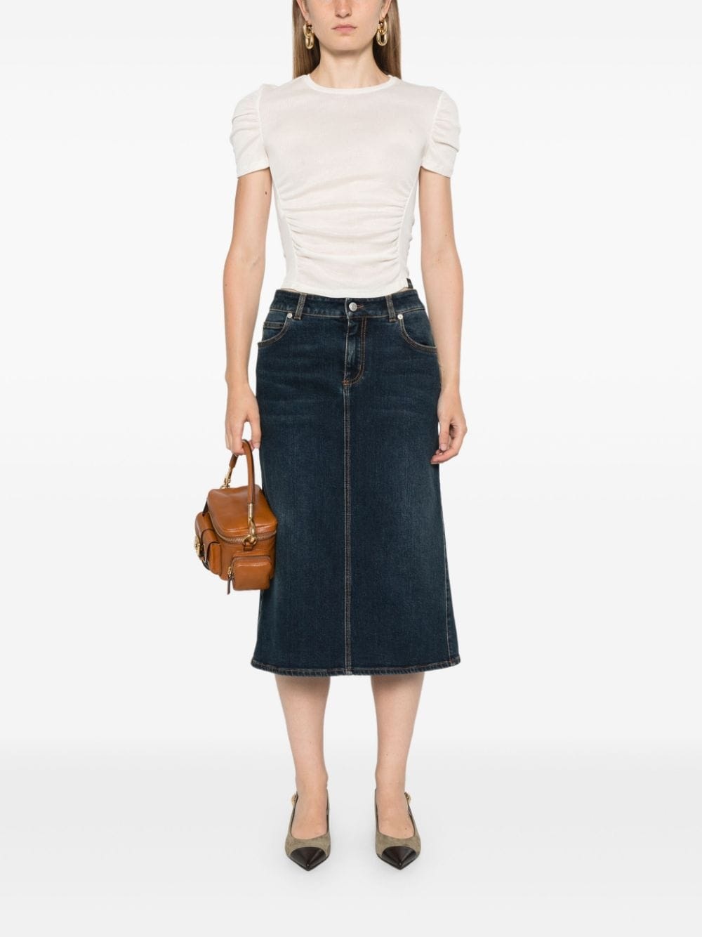 ruched-detailing T-shirt - 2