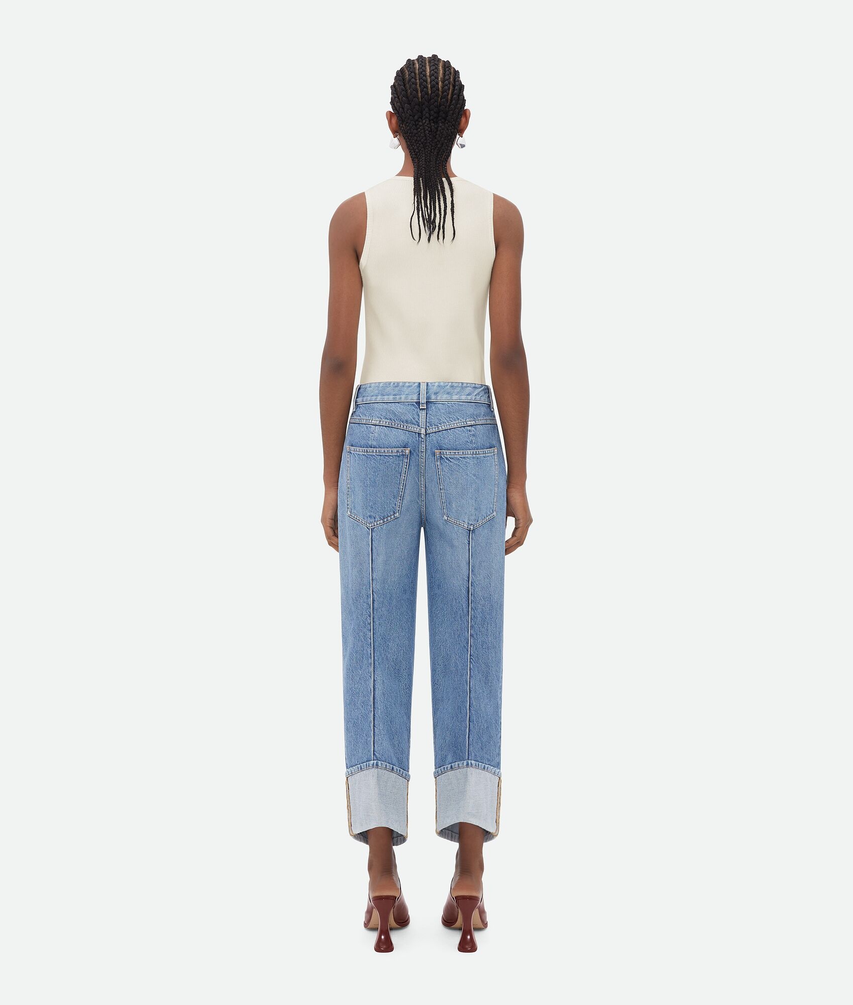 Curved Shape Vintage Indigo Denim - 3