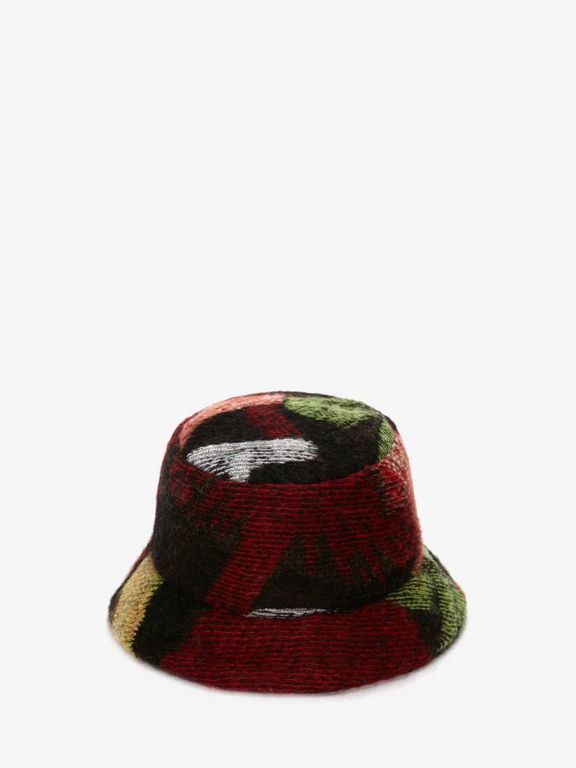 Women's Psychedelic Mushroom Bucket Hat in Black/red - 2
