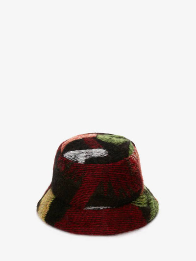Alexander McQueen Women's Psychedelic Mushroom Bucket Hat in Black/red outlook