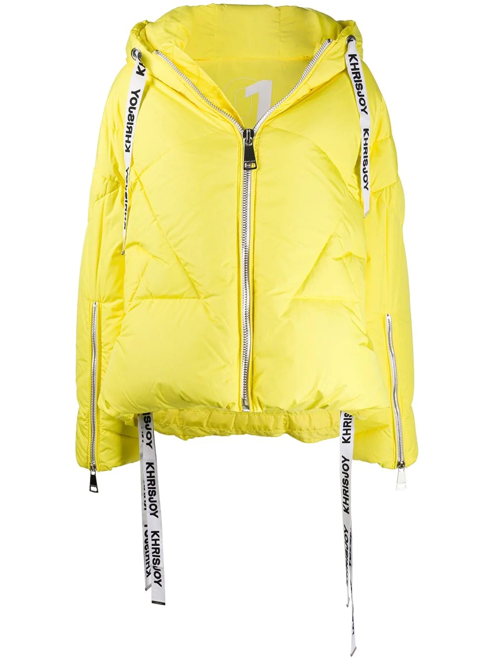 logo drawstring puffer jacket - 1