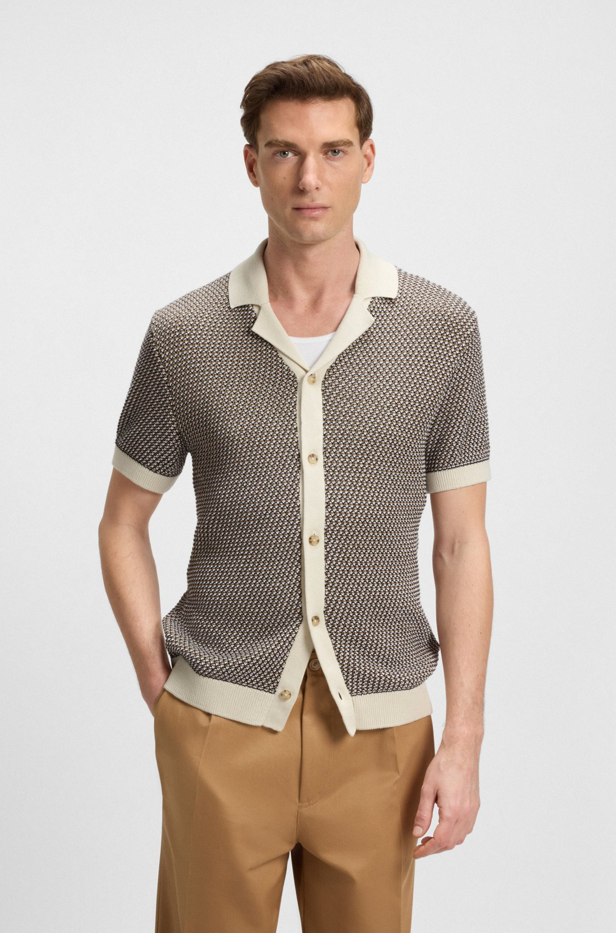 REGULAR-FIT KNIT CARDIGAN IN COTTON - 2