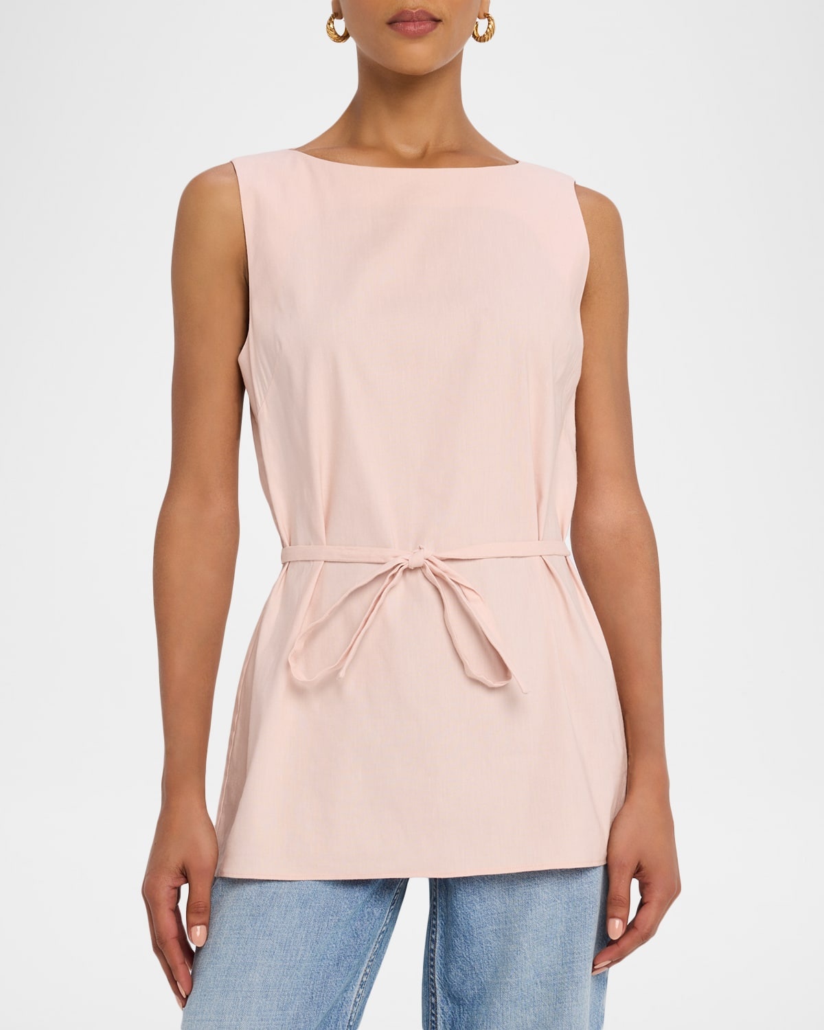 Holland Belted Linen Tunic Top - 4