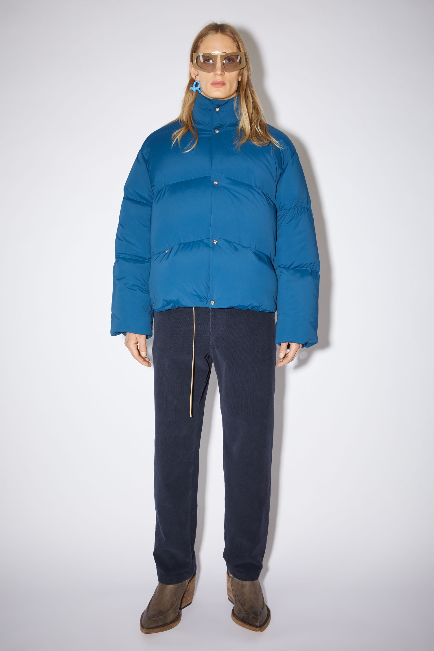 Down puffer coat - Teal blue - 2