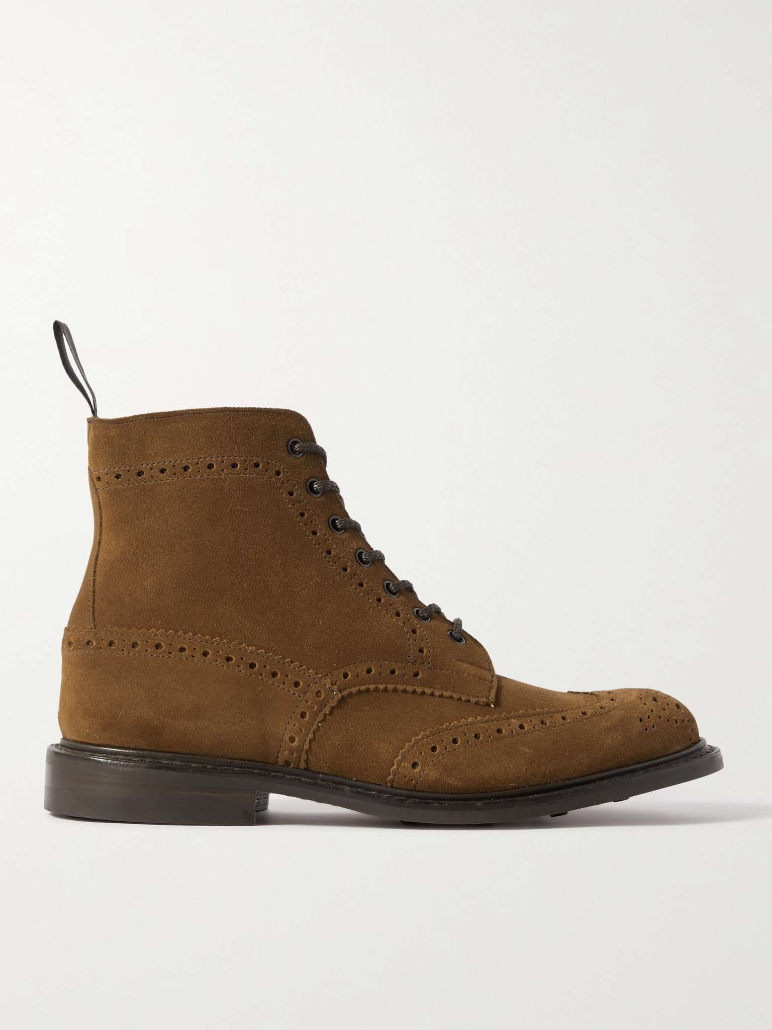 Stow Suede Brogue Boots - 1