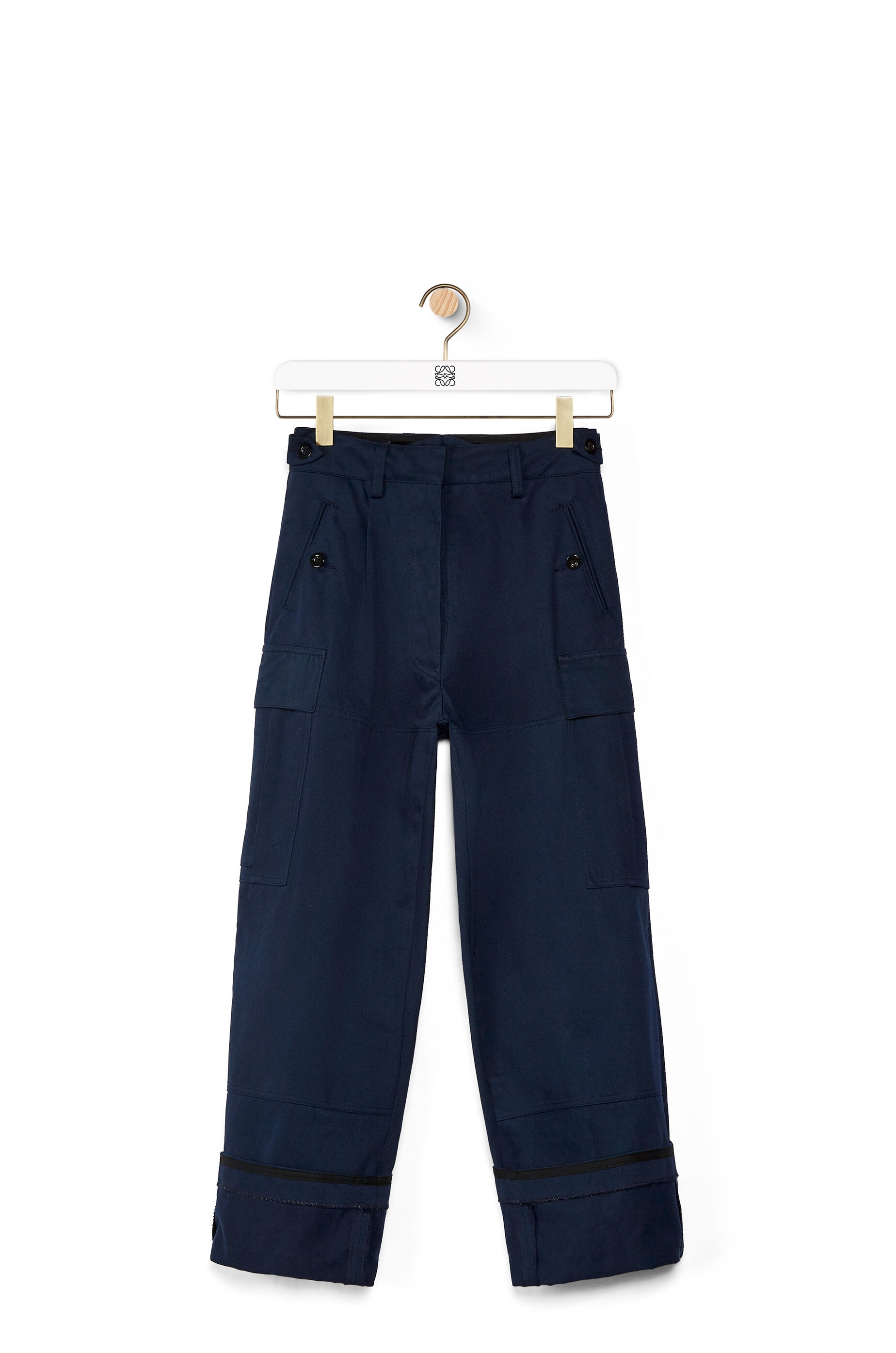 High waisted cargo trousers in cotton - 1