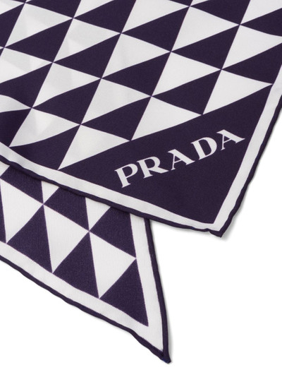 Prada geometric-print silk scarf outlook