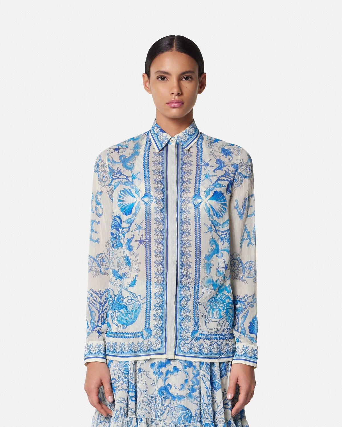Underwater Barocco Crêpe Fitted Shirt - 4