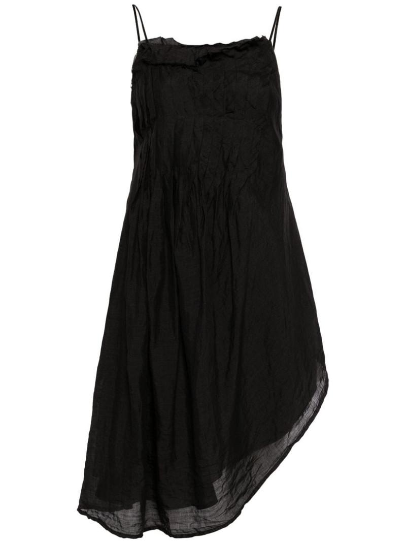 crinkled asymmetric silk minidress 1