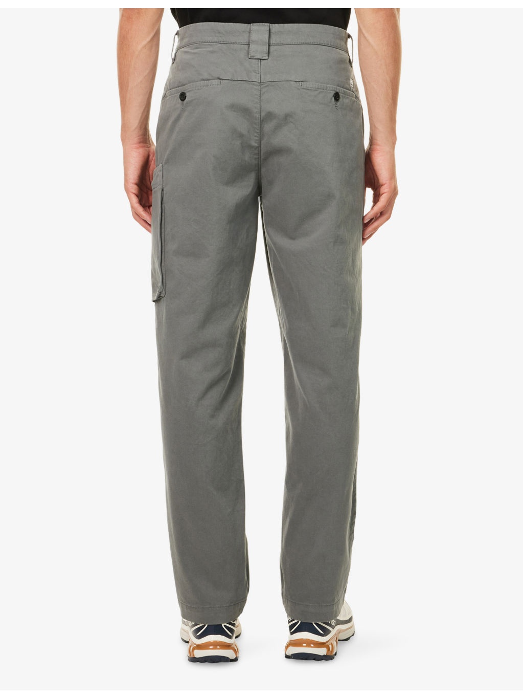 Logo-Patch Straight-Leg Stretch-Cotton Cargo Trousers - 4