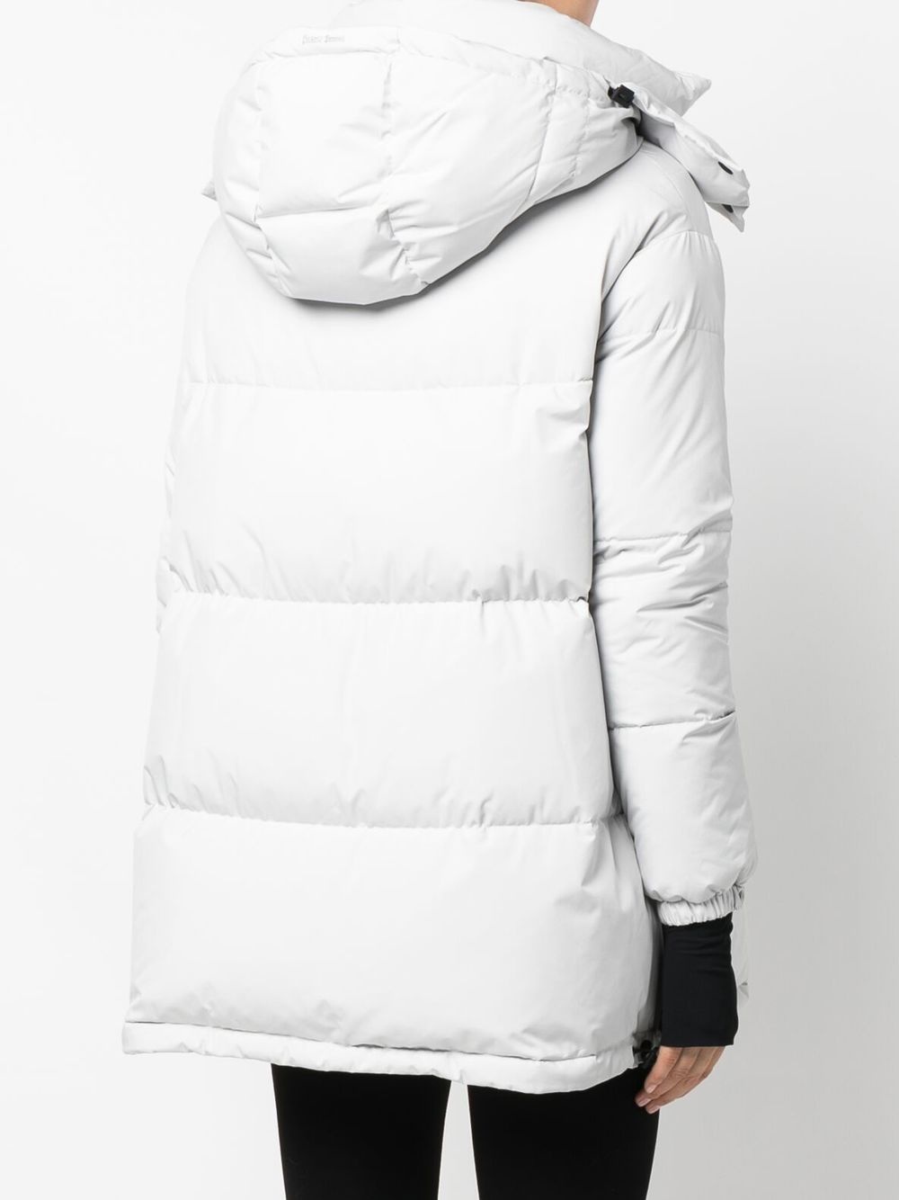 hooded feather-down padded coat - 4