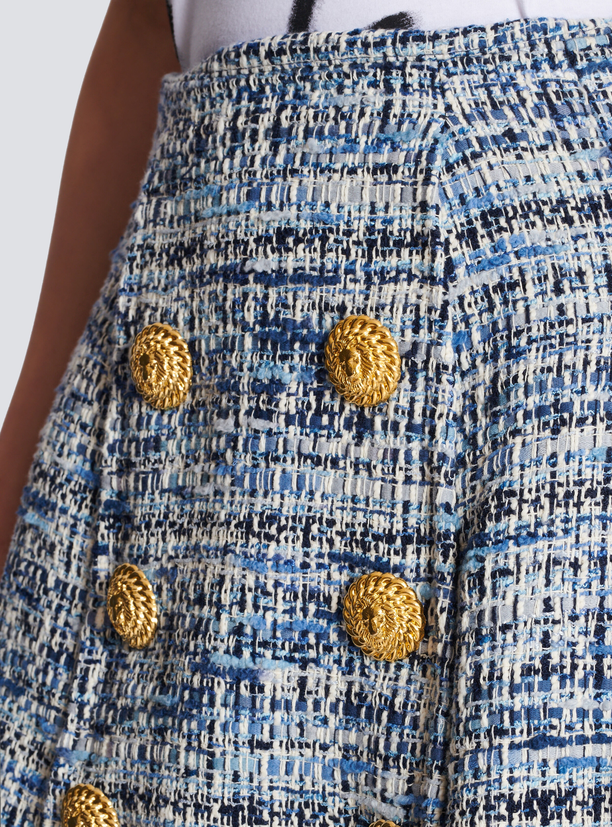 Pleated flared tweed skirt - 6