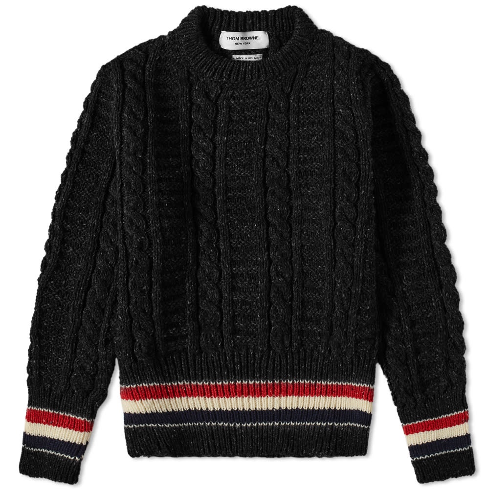 Thom Browne Mohair Mix Donegal Crew Knit - 1