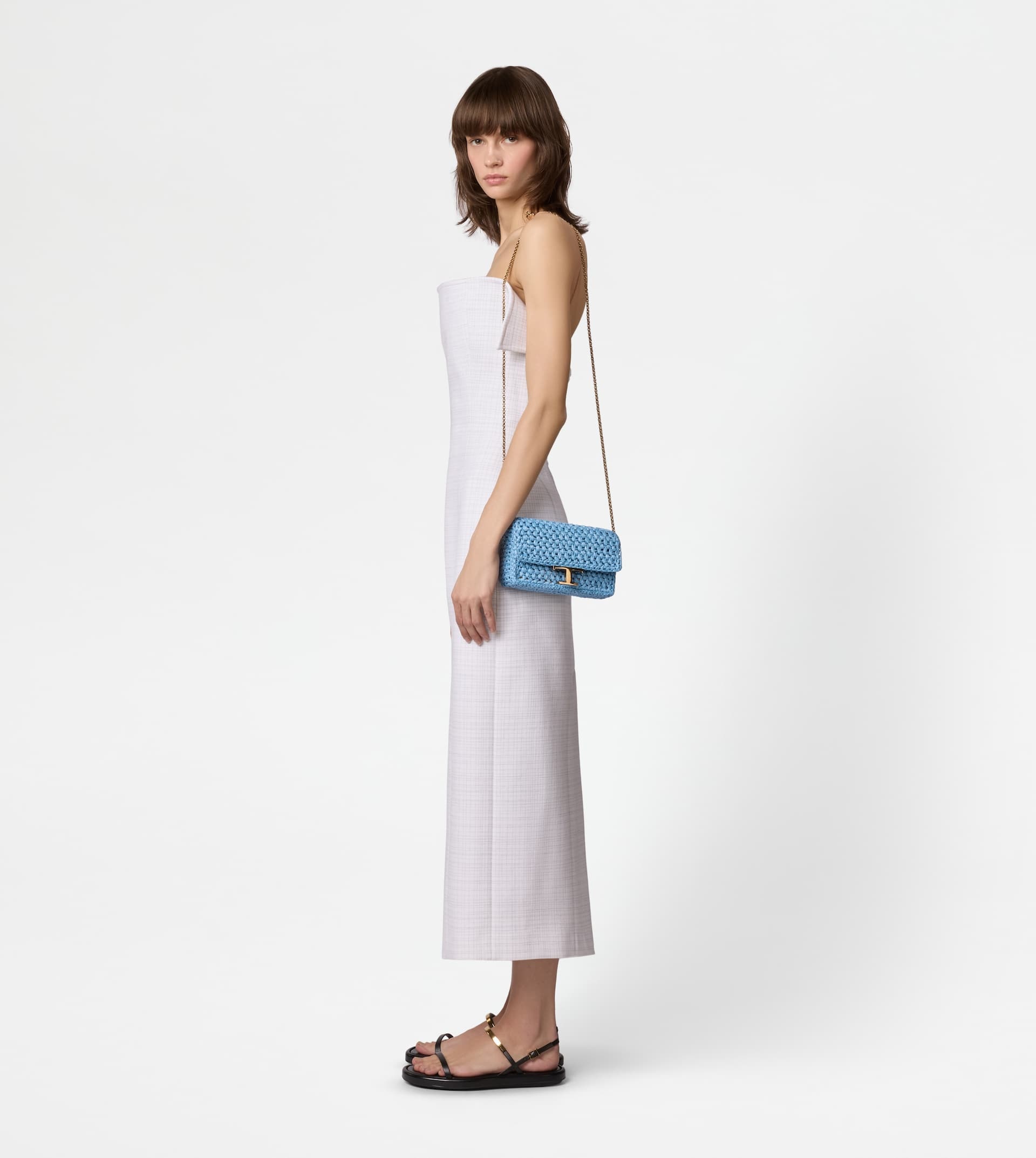 T TIMELESS FLAP BAG IN RAFFIA MICRO - LIGHT BLUE - 8