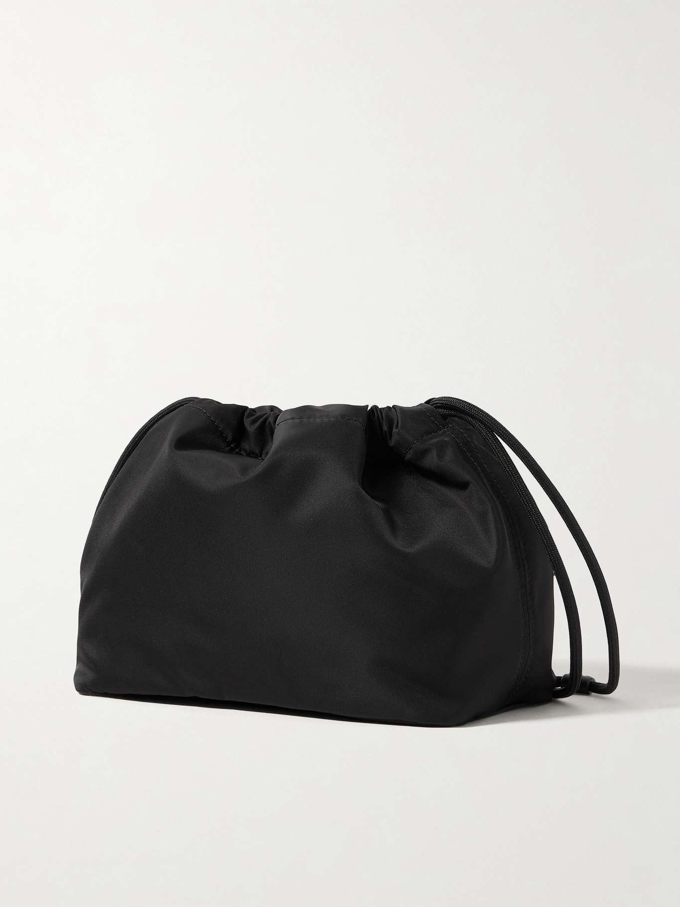 Reversible leather-trimmed shell pouch Black - 3