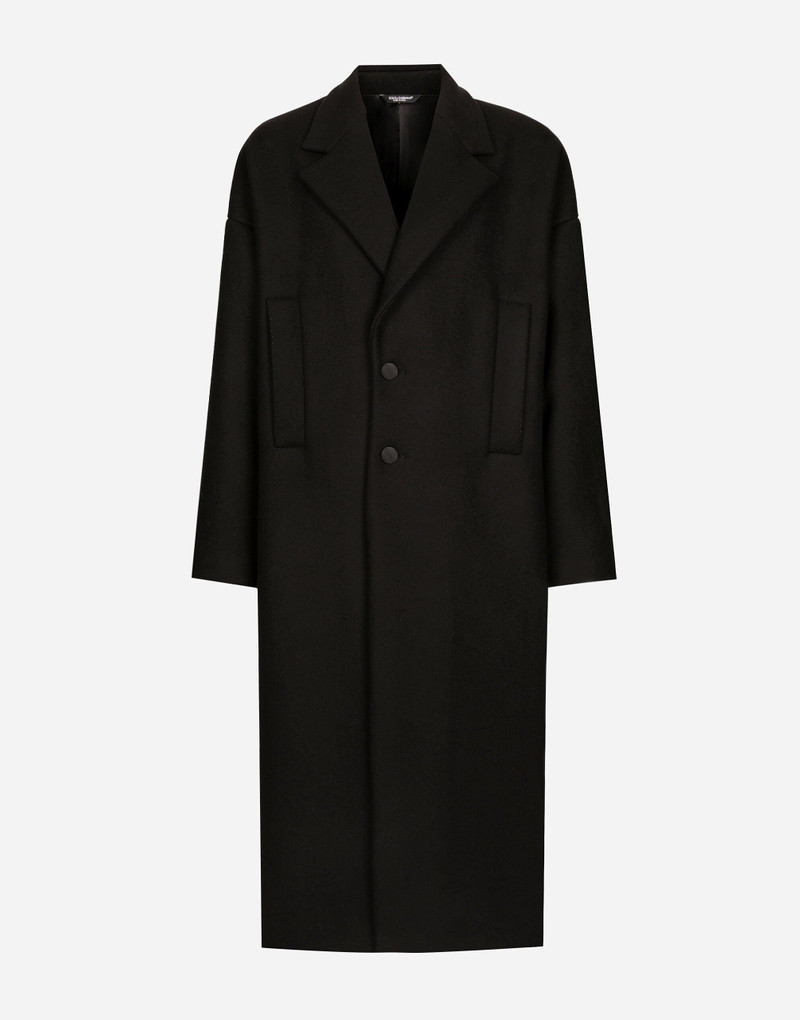 Oversize single-breasted wool coat 1