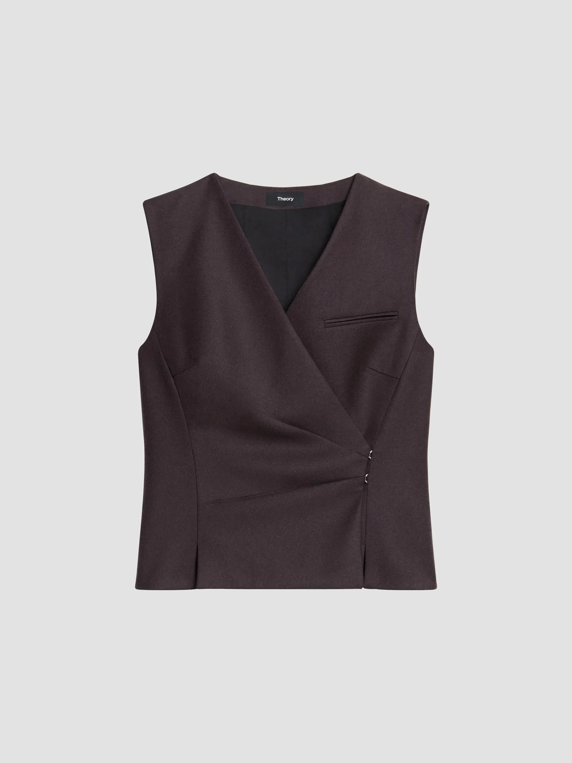 Women's Shrunken Wrap Vest - Cacao - 1