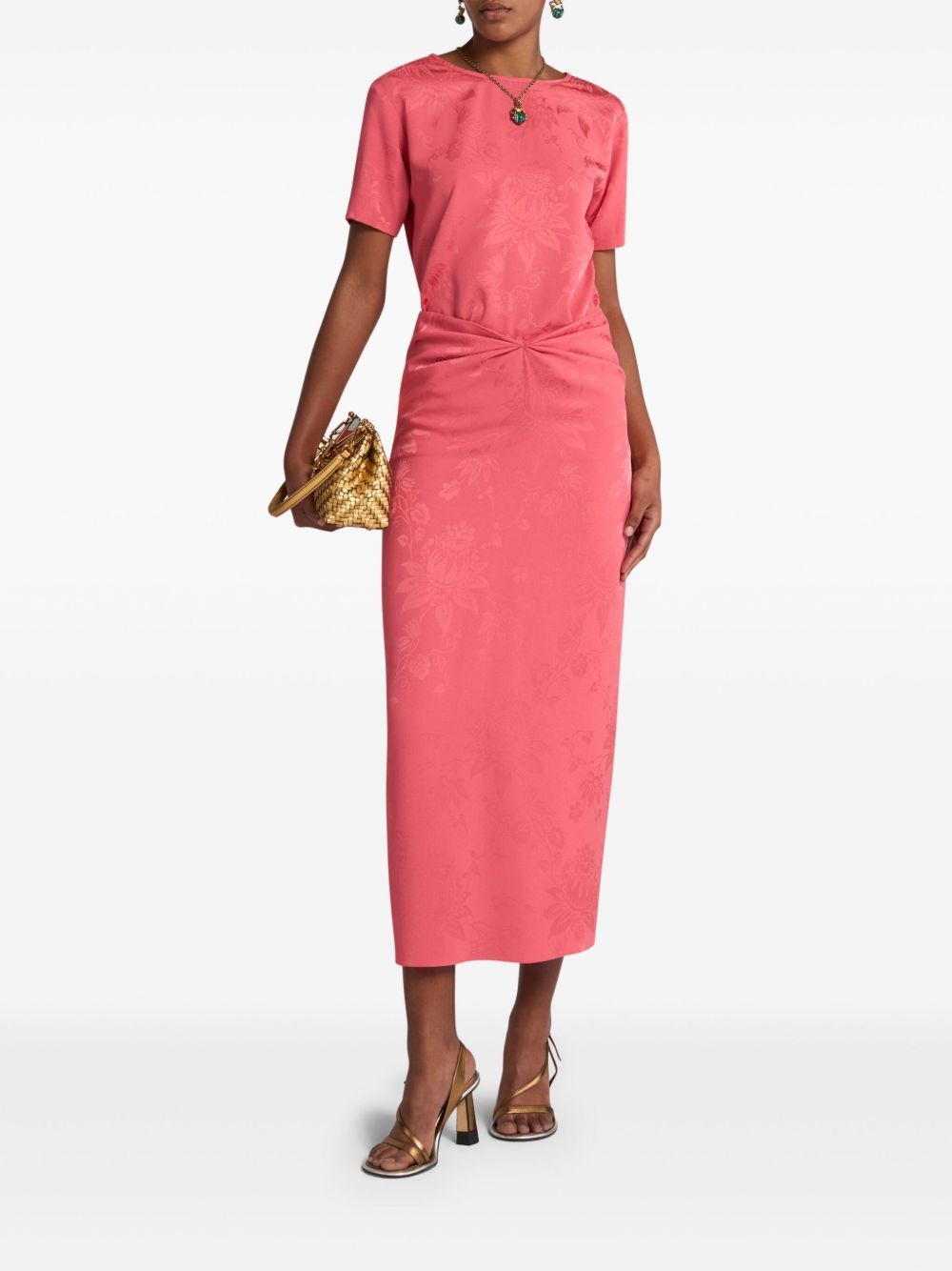 floral-jacquard midi skirt - 2