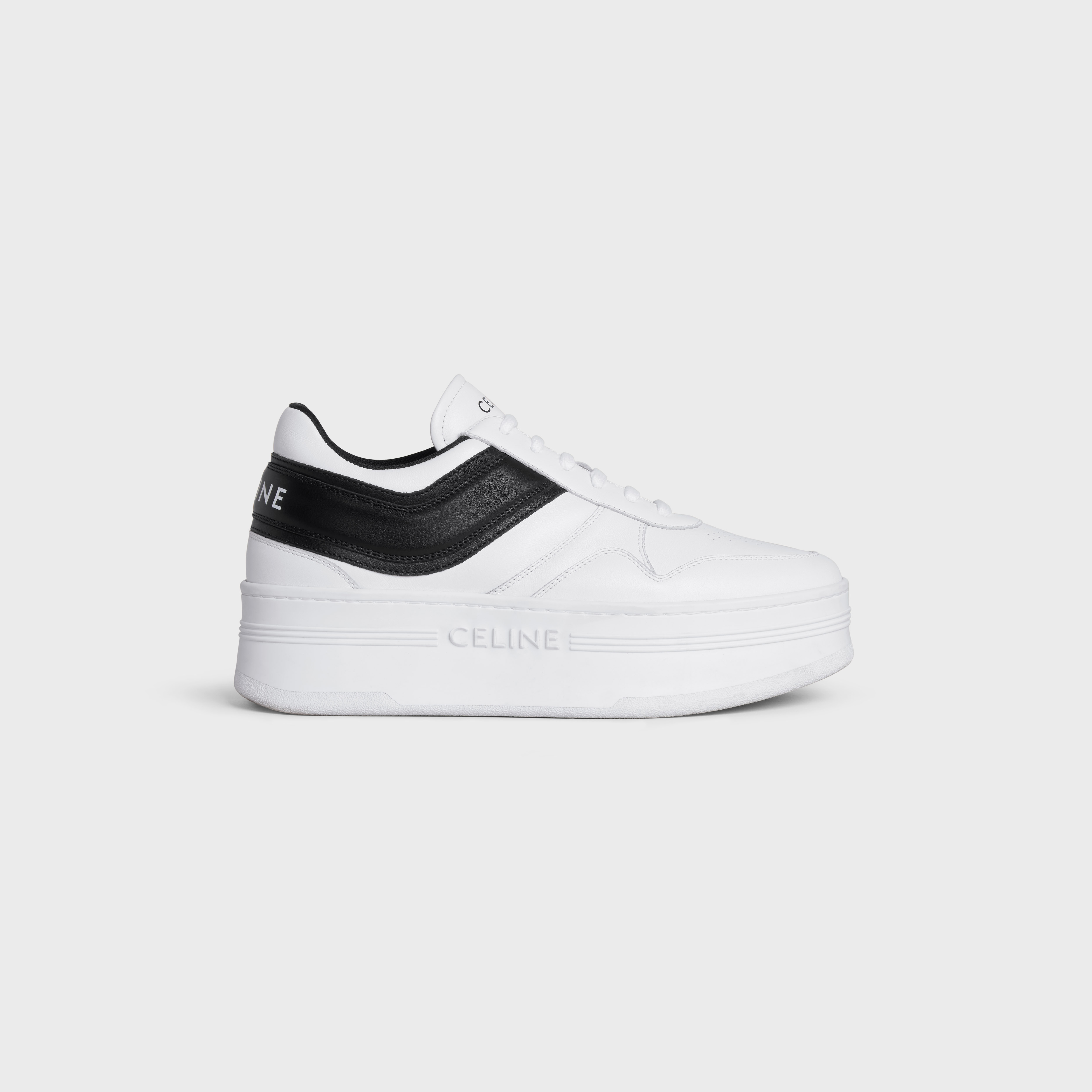 BLOCK SNEAKERS WITH WEDGE OUTSOLE in CALFSKIN - 1