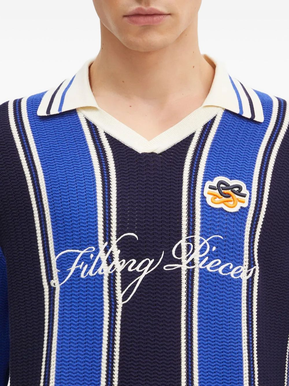 striped polo-neck sweater - 5