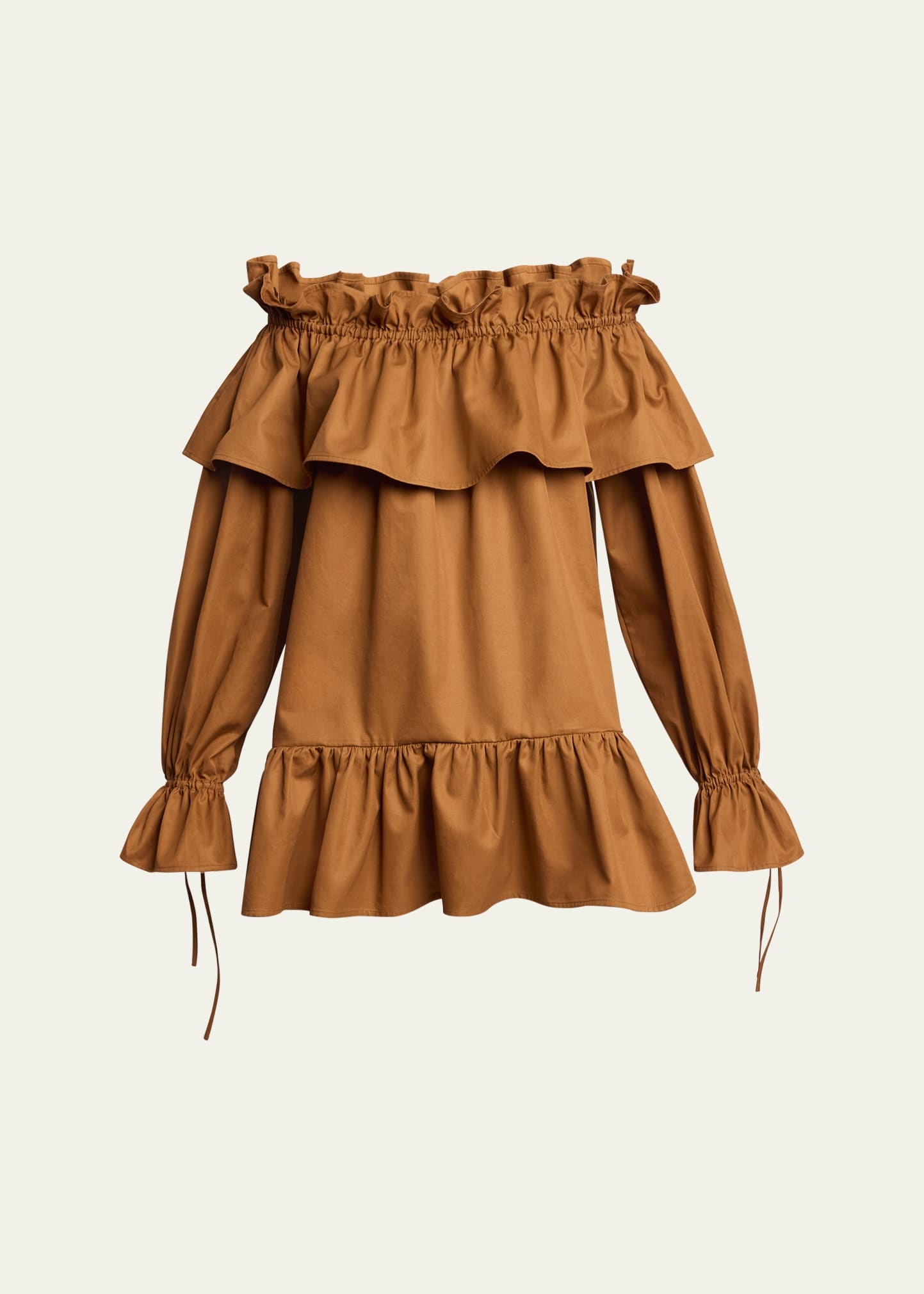 Off-Shoulder Ruffled Mini Dress - 1