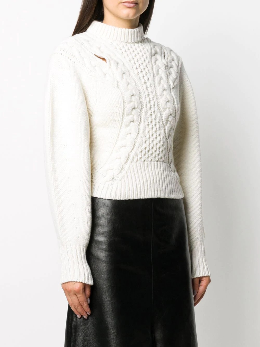 cut-out cable knit jumper - 3