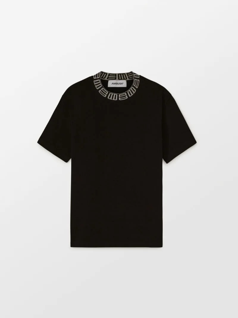 MONOGRAM RIB COLLAR T-SHIRT - 1