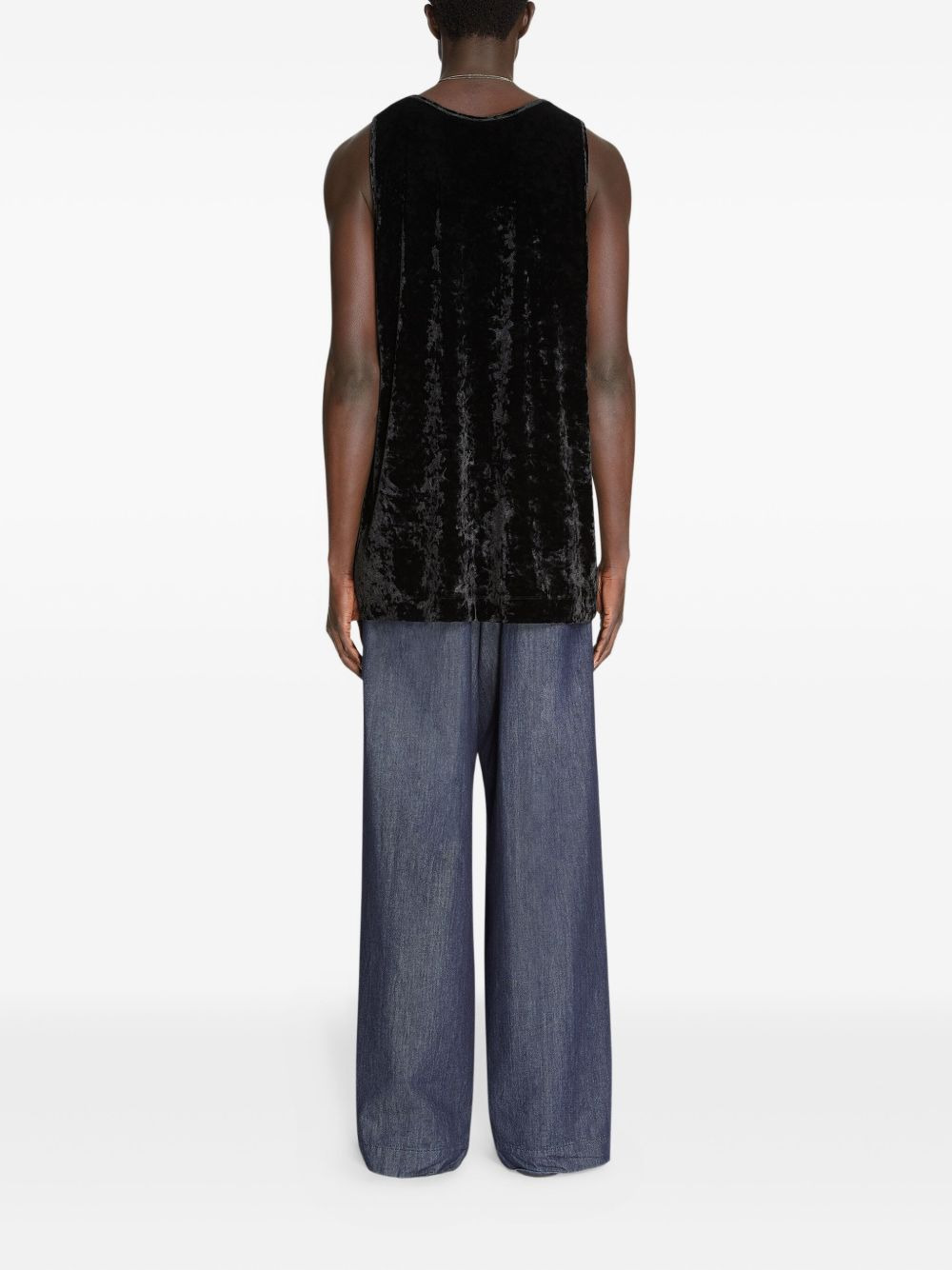 crushed velvet tank-top - 4