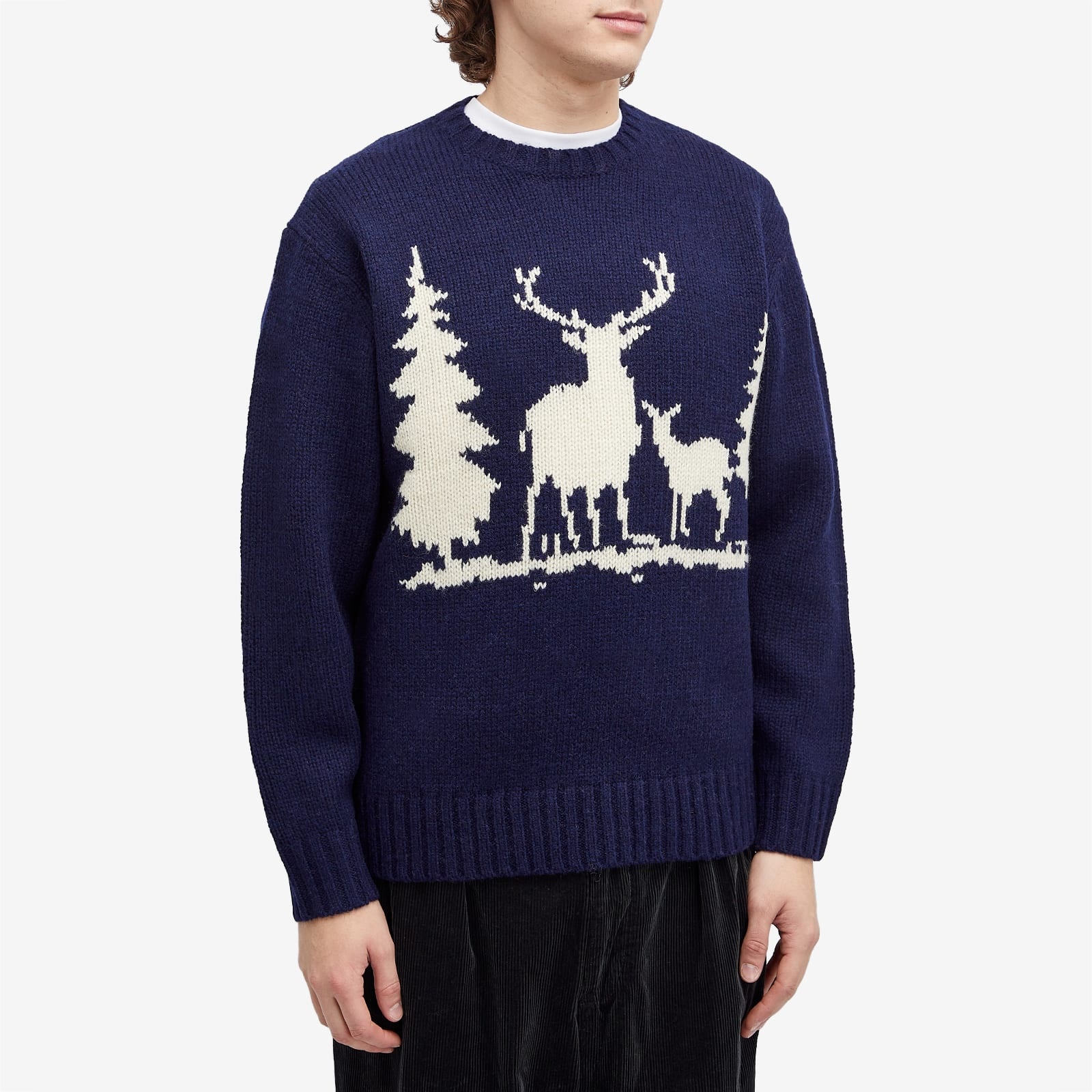 Beams Plus Intarsia Stag Jumper - 2