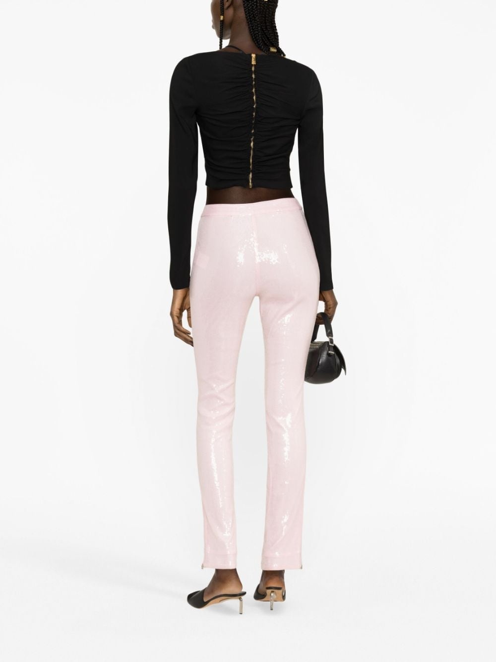 sequin-embellished trousers - 4