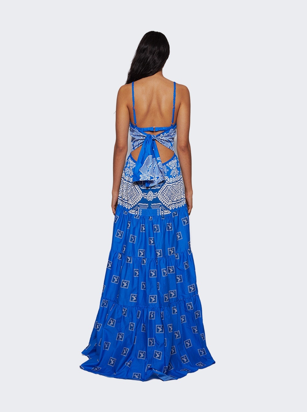 Amancay Maxi Dress Andean Cobalt Ecru - 5